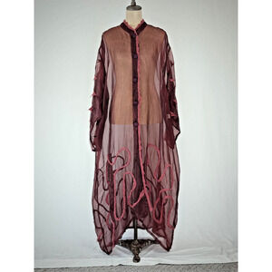 STALEY GRETZINGER Silk Duster Jacket Stunning!! L/XL #0103